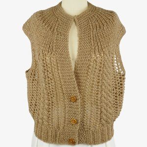 Vintage Open Knitted Acrylic Vest